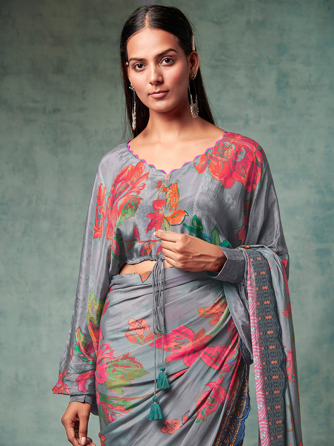 Zarelle Saree - Grey