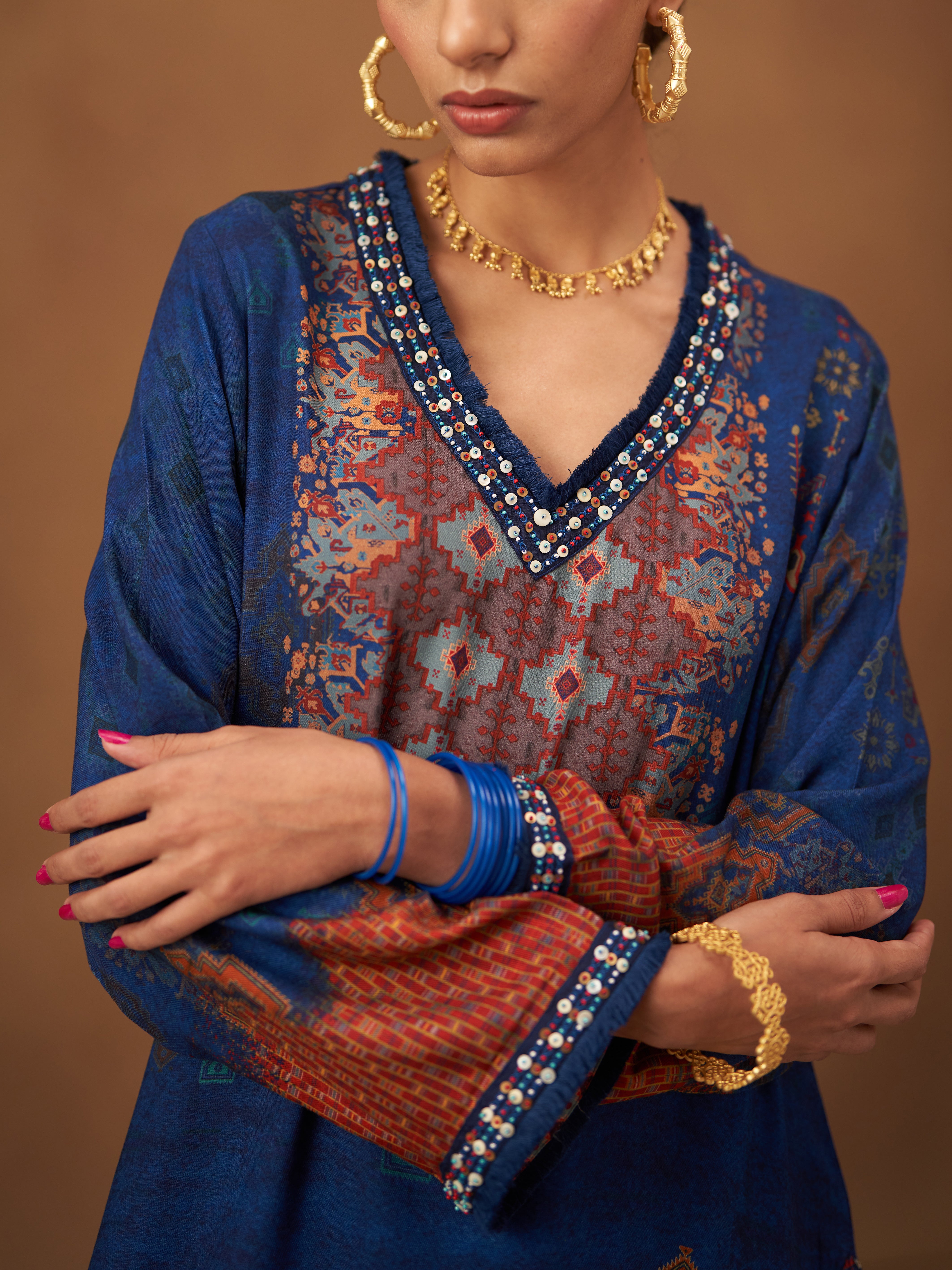 Gulmaar Kurta Set - Blue