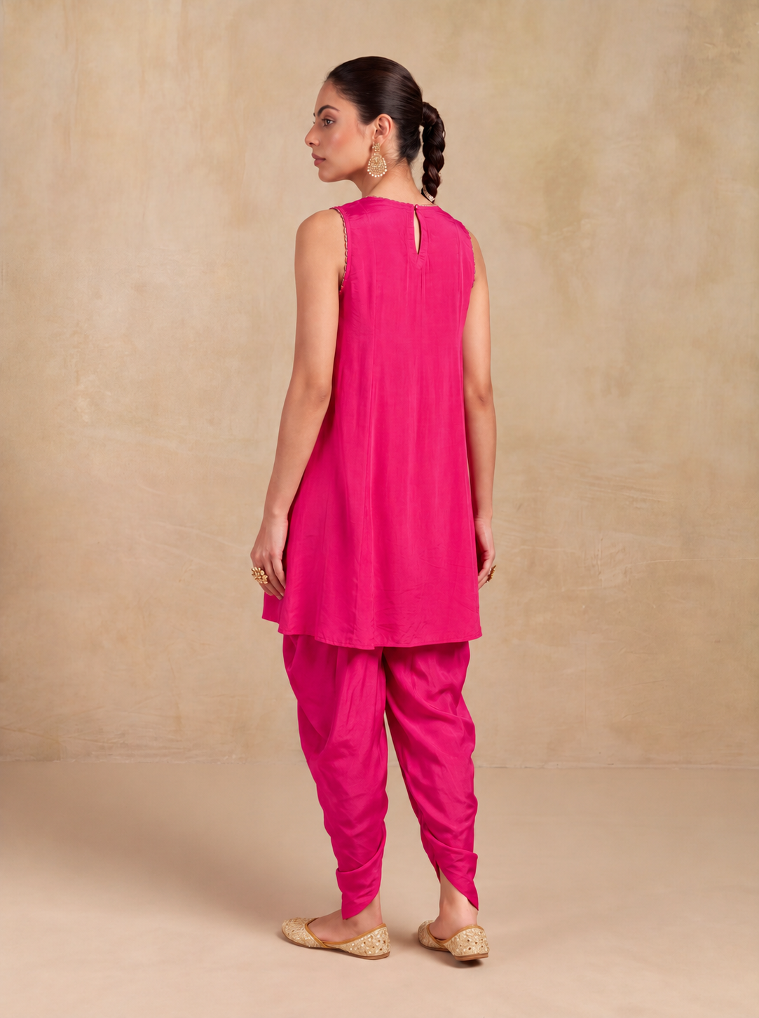 Oorja Dhoti  Set-Pink