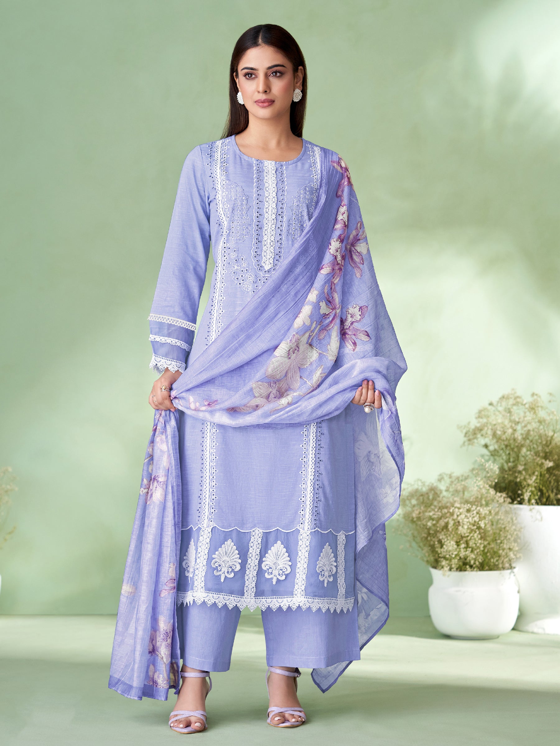 Avarna Unstitched Kurta Set - Blue