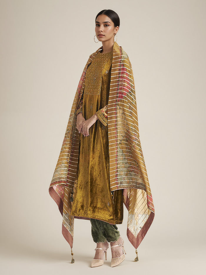 Tarni Kurta Set with Dupatta - Yellow