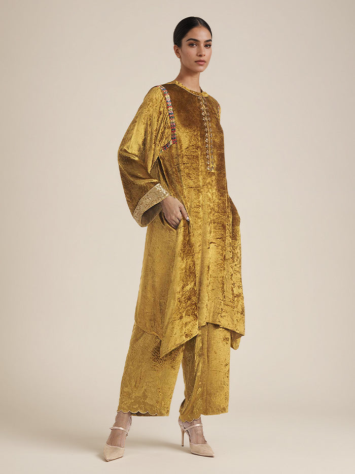 Charu Kurta Set - Yellow