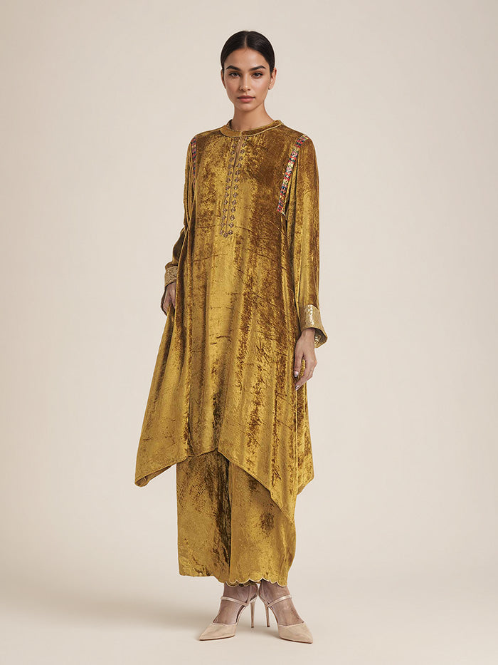 Charu Kurta Set - Yellow