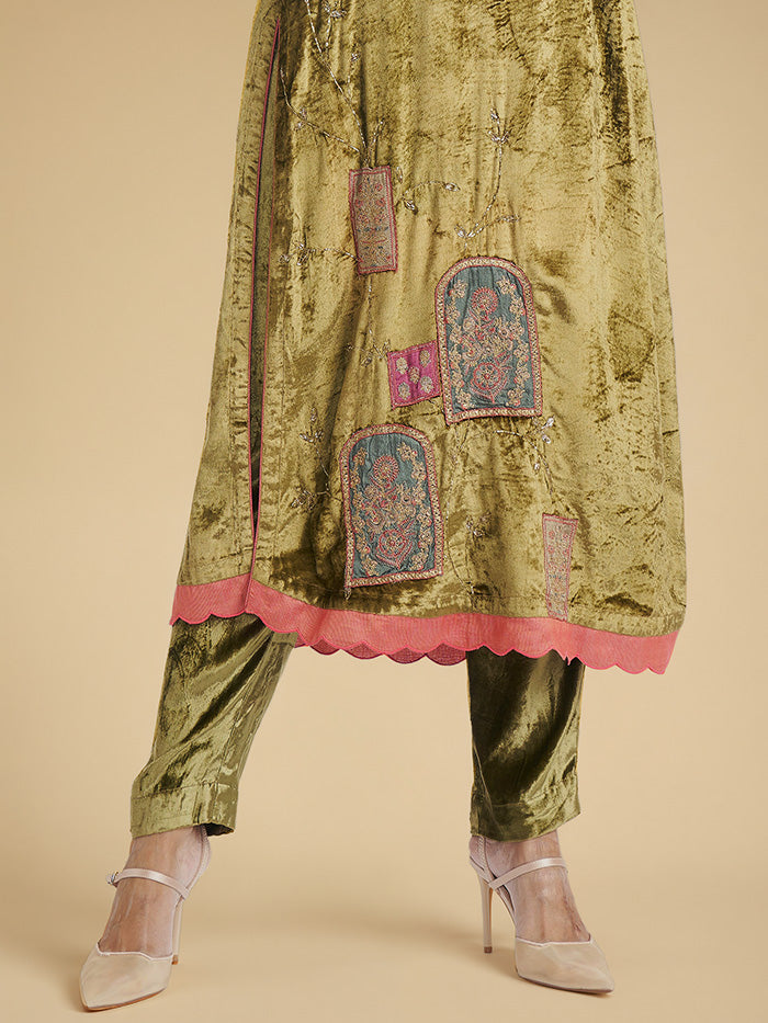 Inaya Kurta Set with Dupatta - Green