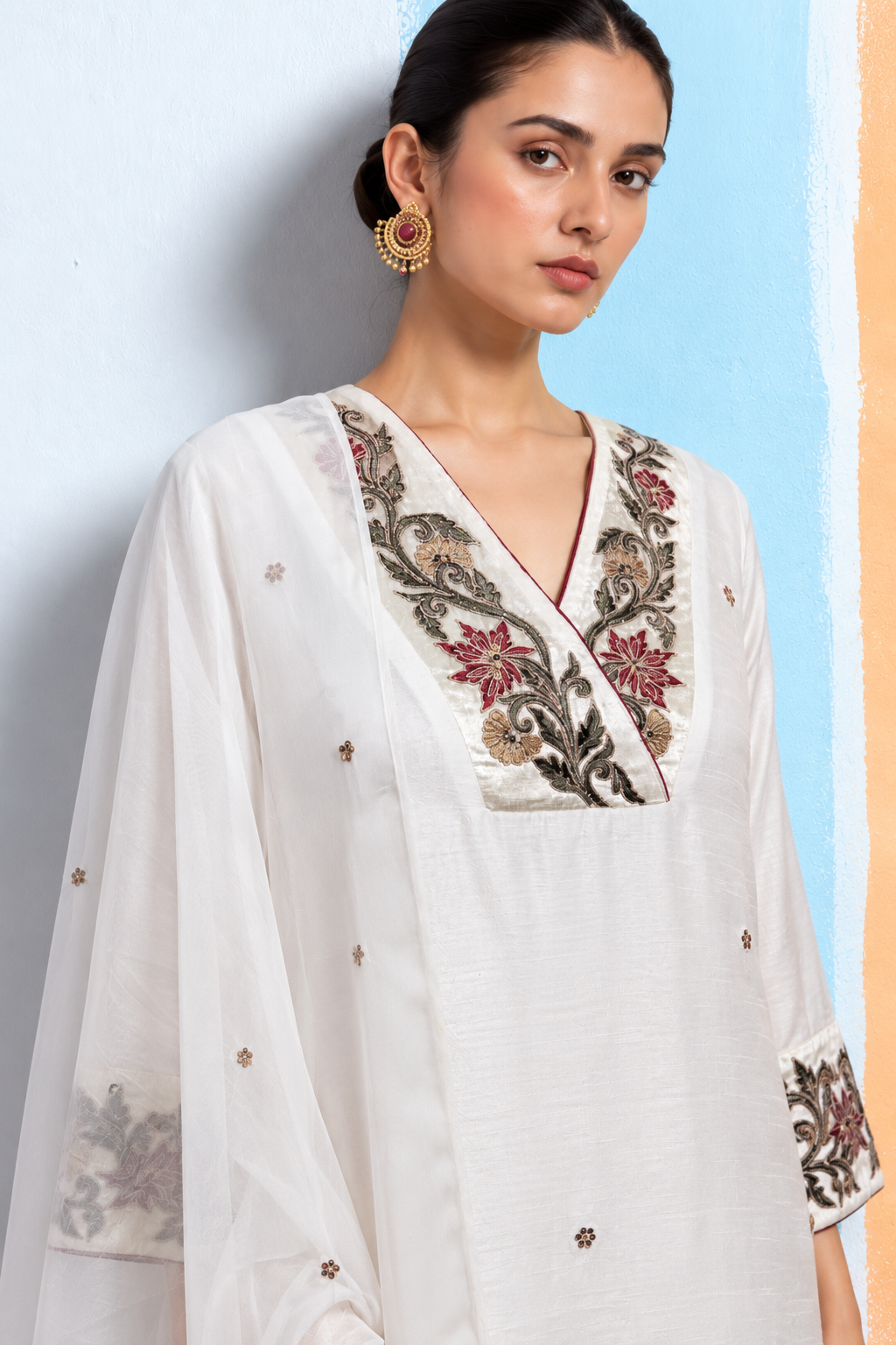 Veya Kalamkari-inspired kurta set-Ivory