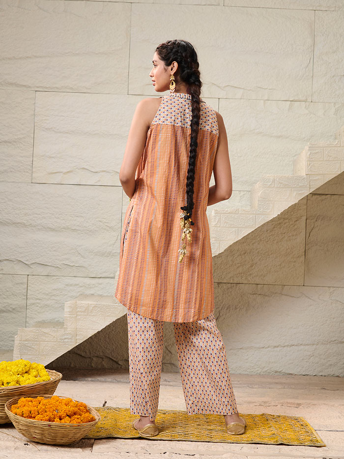 Ayana Yellow Unstitched Kurta Set in Silk
