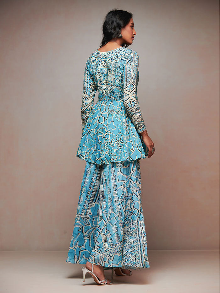 Azure Top and Palazzo Set - Blue