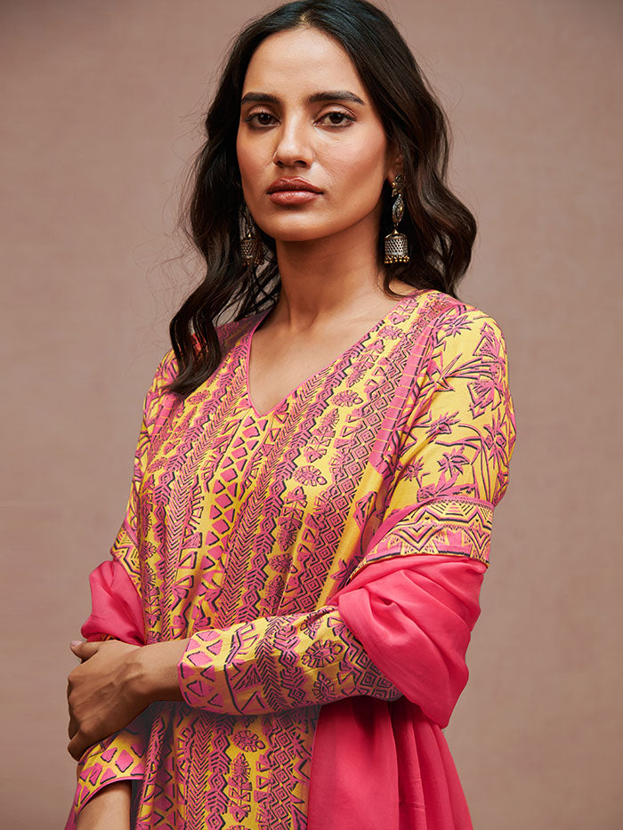 Pitaya Kurta Set – Mustard