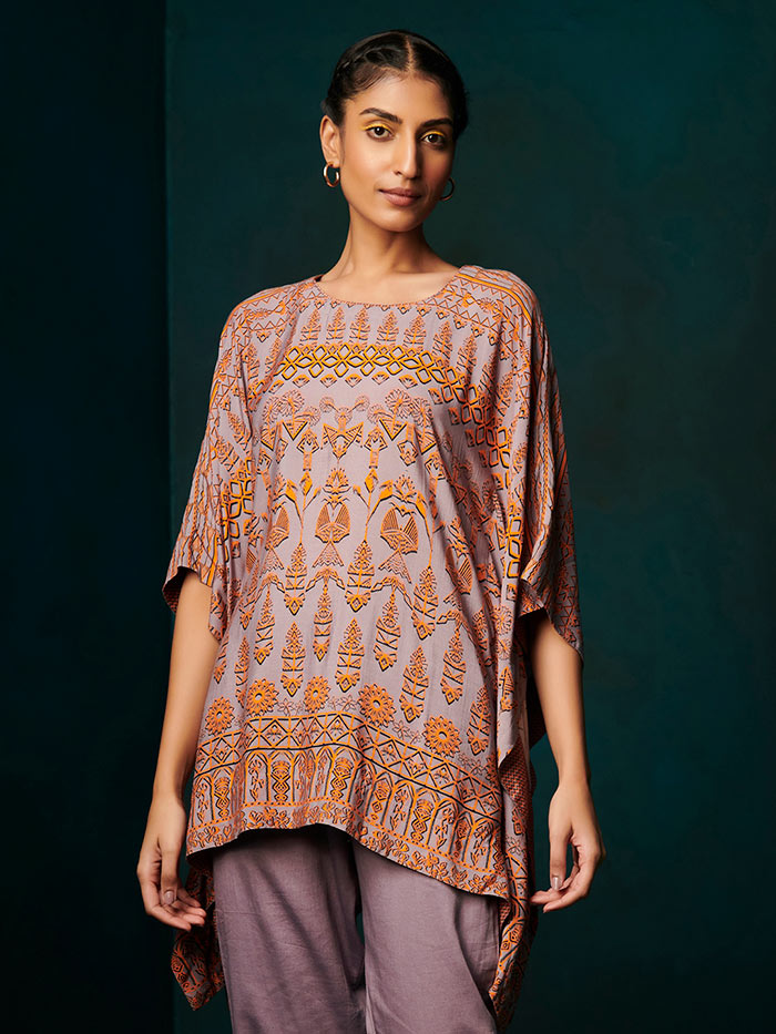 Hyacinth Kaftan Top - Grey