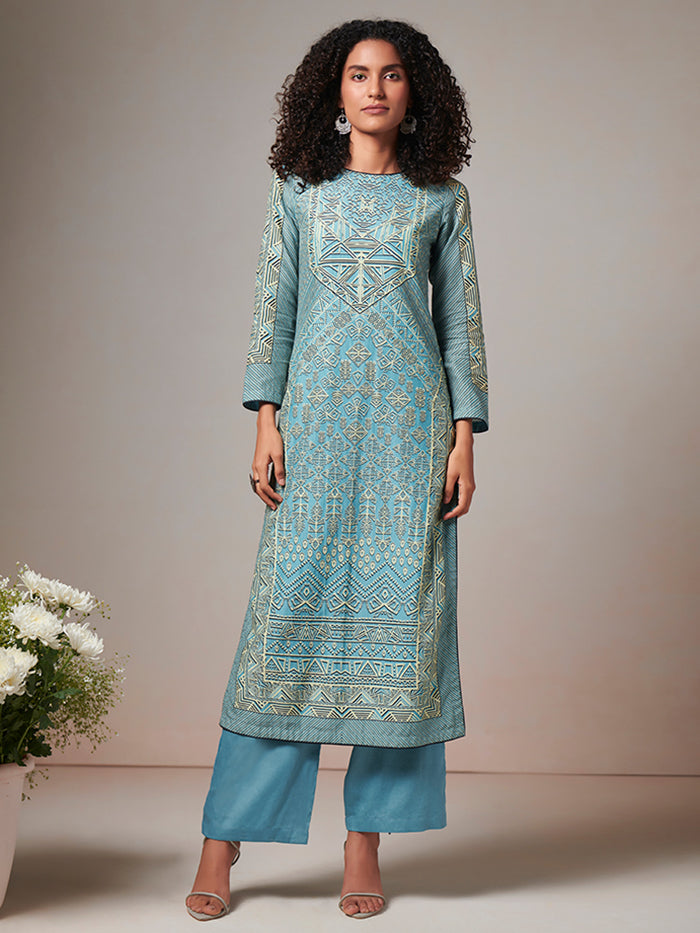 Azure Kurta Set – Blue