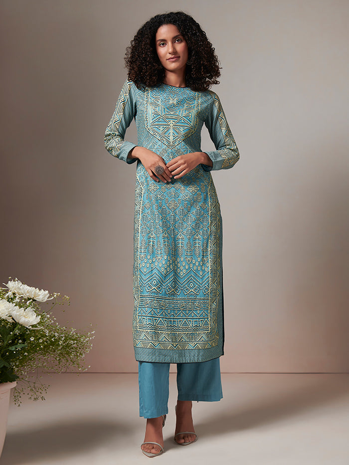 Azure Kurta Set – Blue
