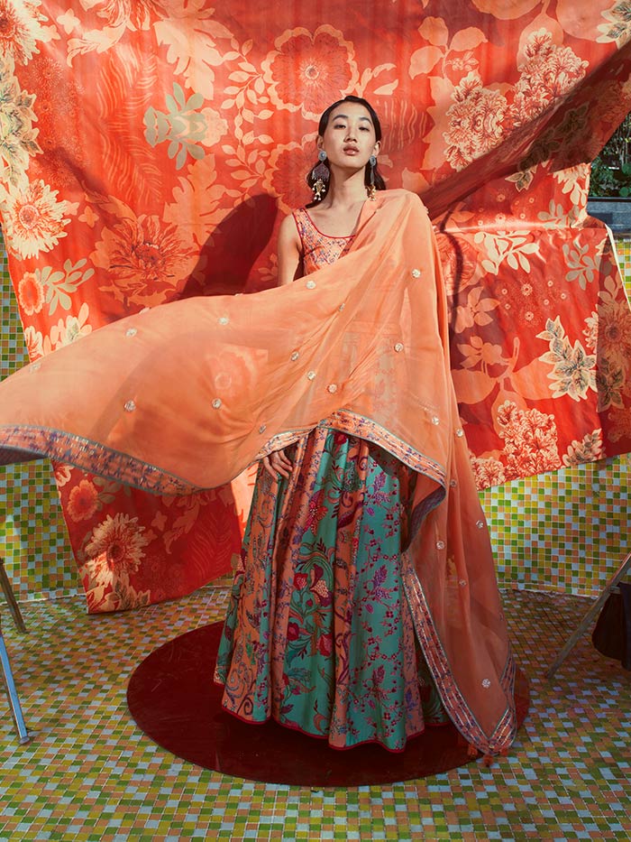 Gypsy Lehenga Set - Peach