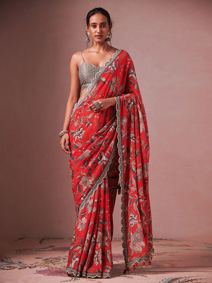 Orchard Saree - Red