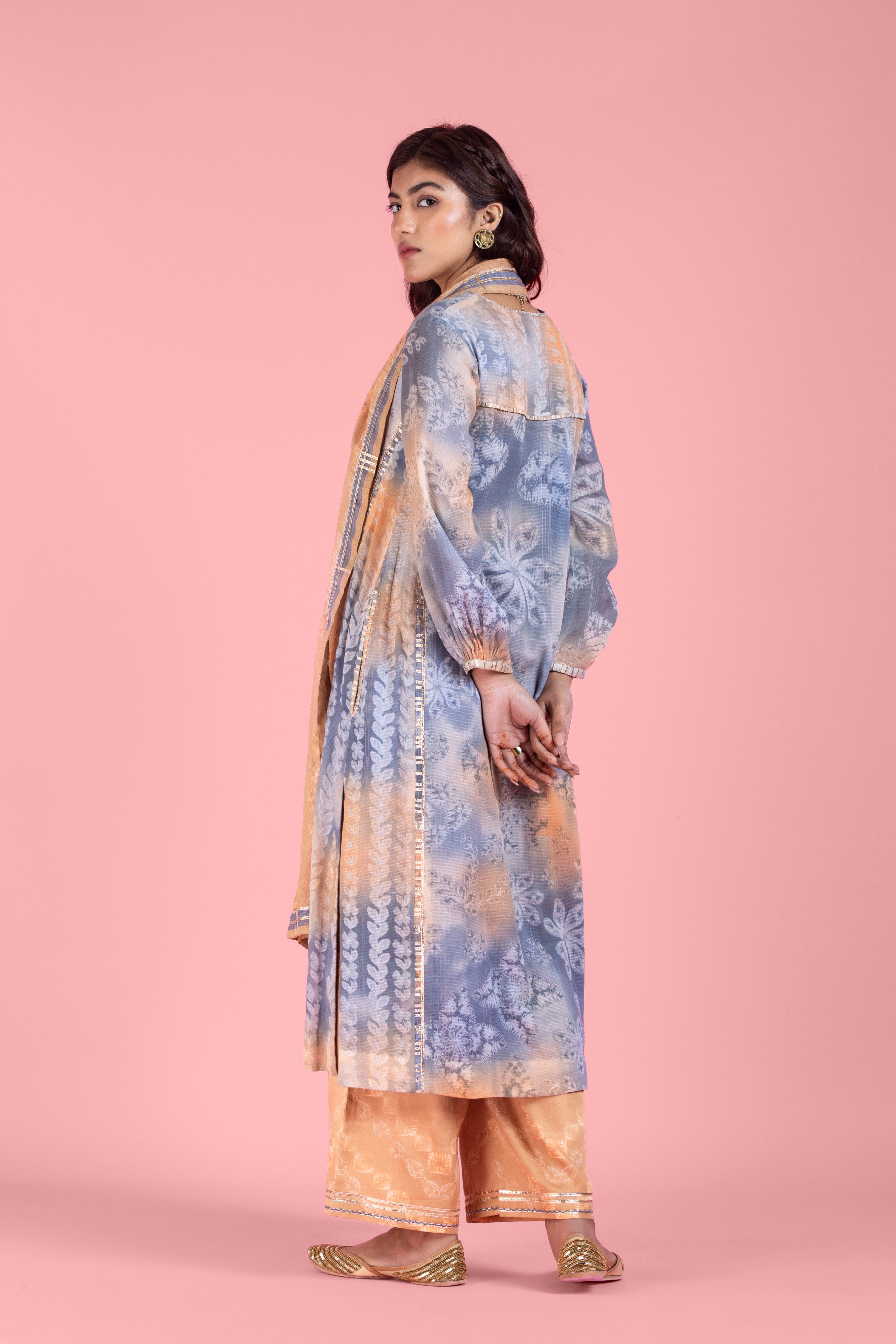 Saanjh Kurta Set with Dupatta-Purple
