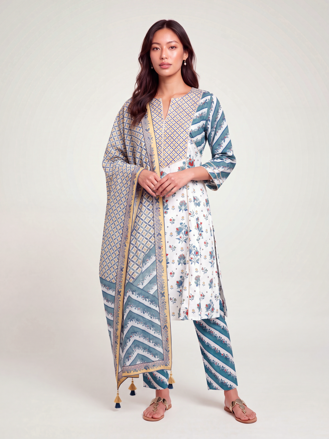 Kashi kurta set -Blue