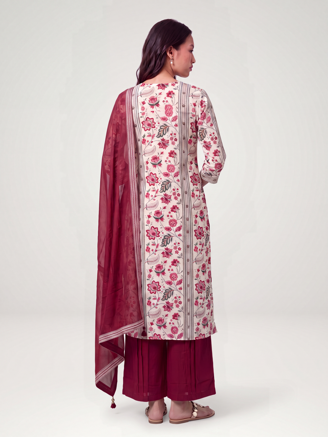 Palash Kurta Set - Maroon