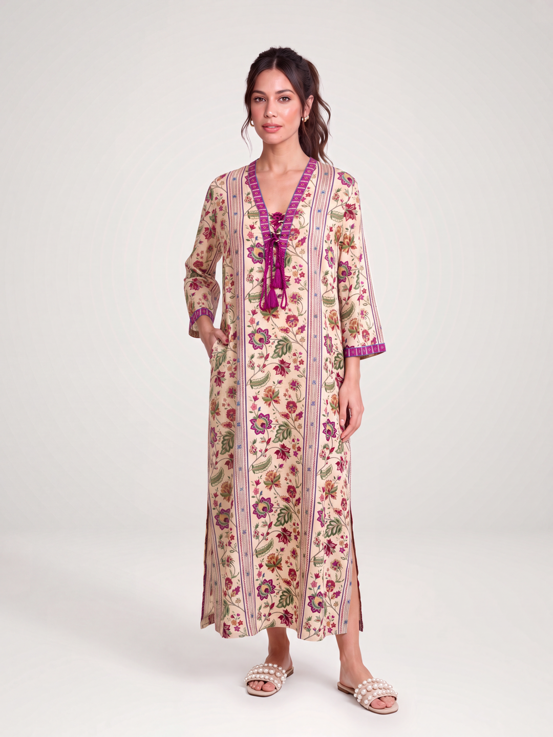 Toran Kaftan Dress - Chiku