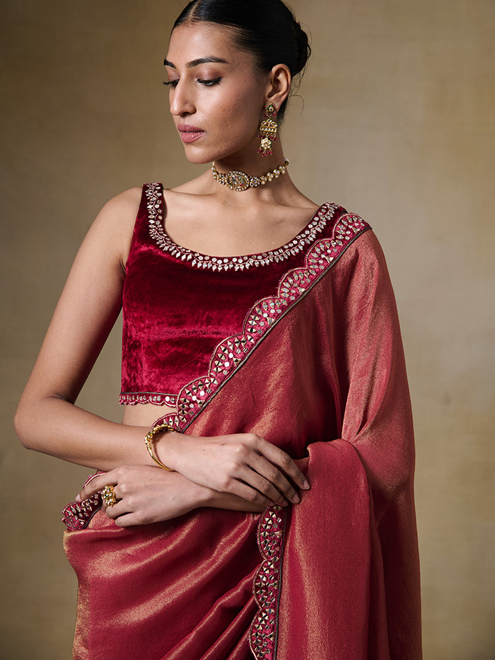 Alam Saree - Maroon