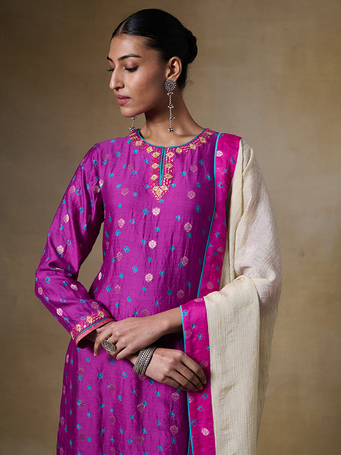 Bundi Kurta Set - Pink