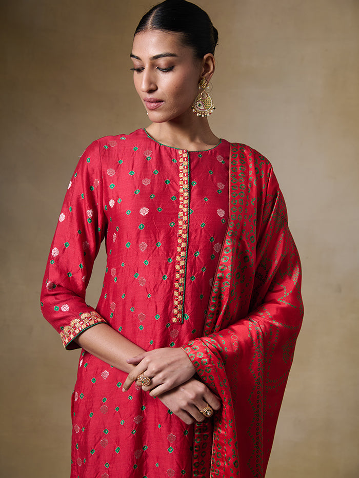 Kashi Kurta Set - Red