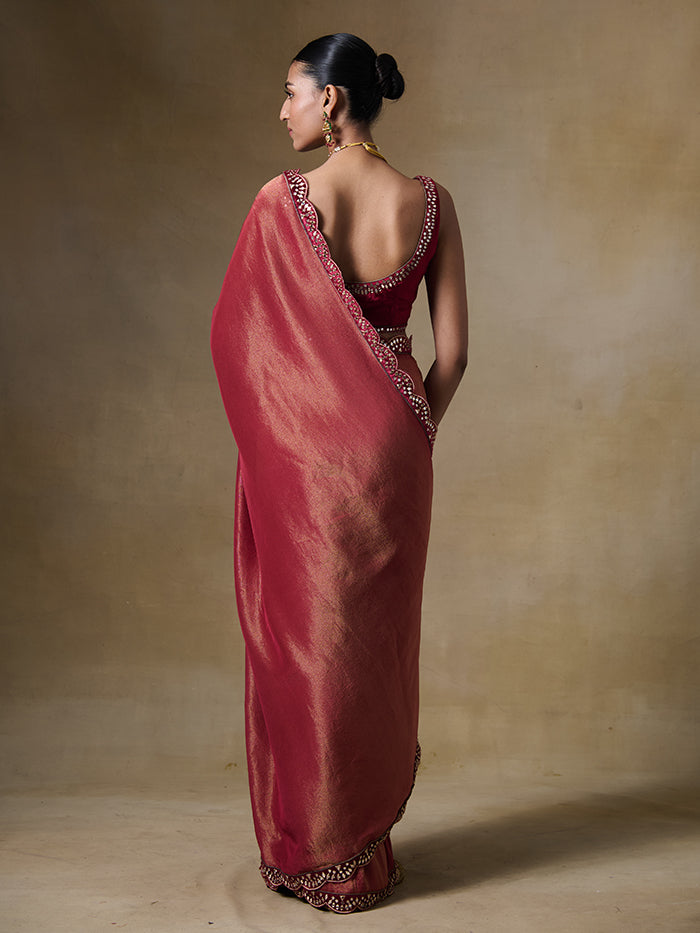 Alam Saree - Maroon