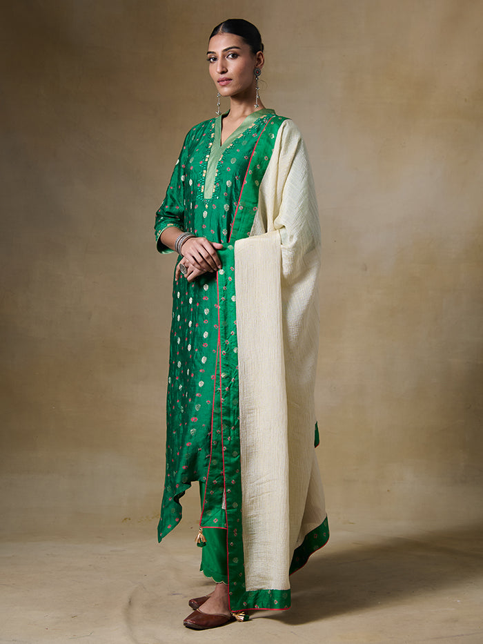 Kanan Kurta Set - Green