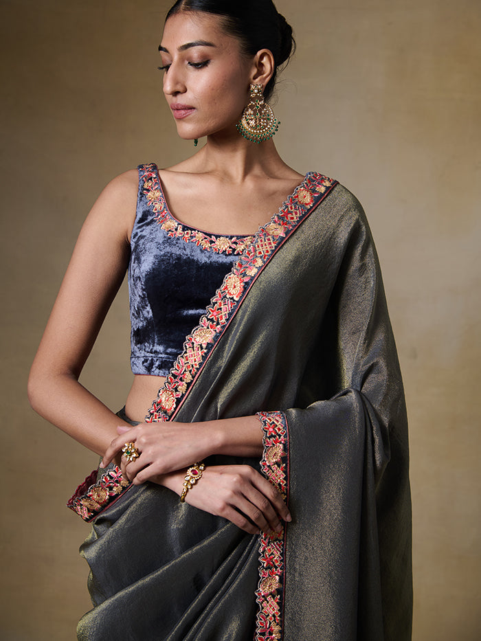 Alam Saree - Grey