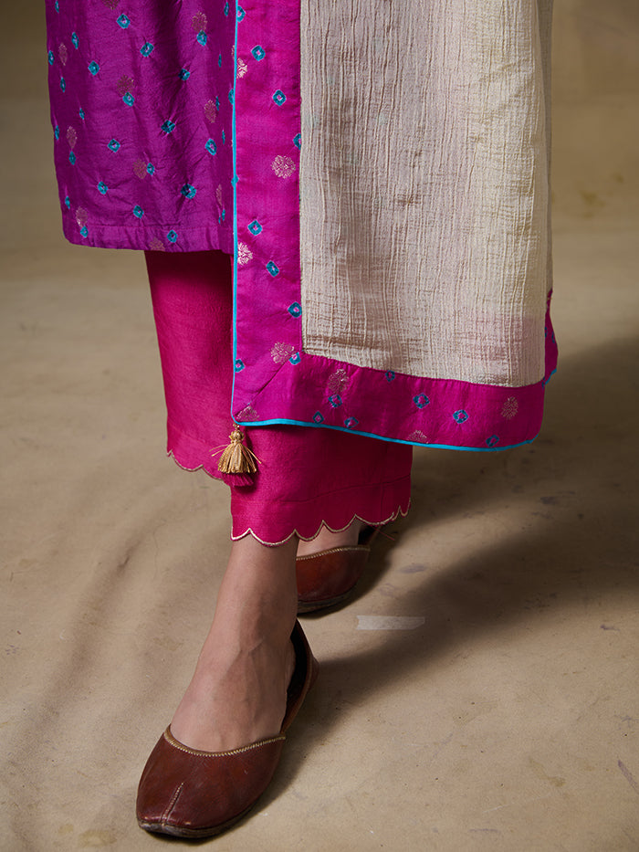 Bundi Kurta Set - Pink