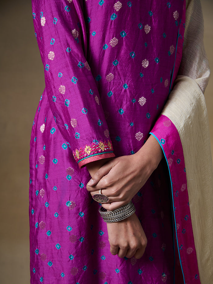 Bundi Kurta Set - Pink