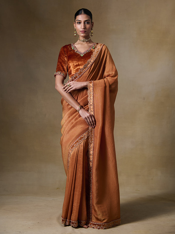 Alam Saree - Orange