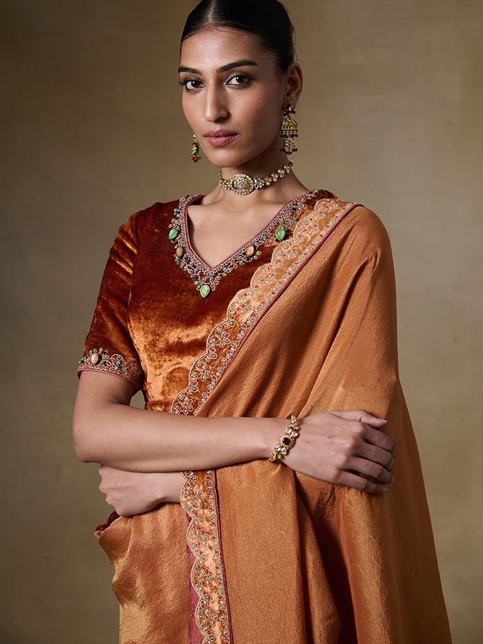 Alam Saree - Orange