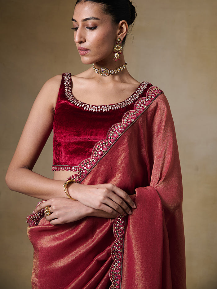 Alam Saree - Maroon