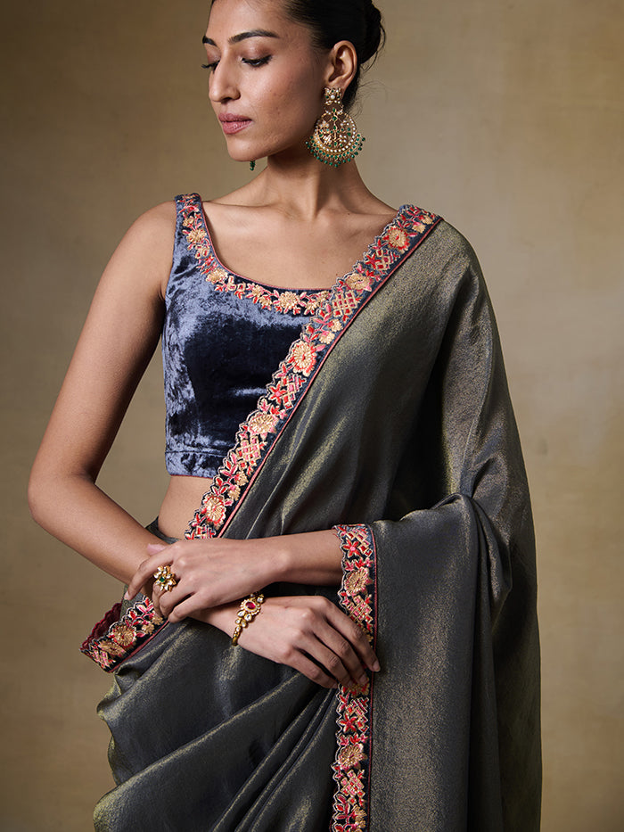Alam Saree - Grey