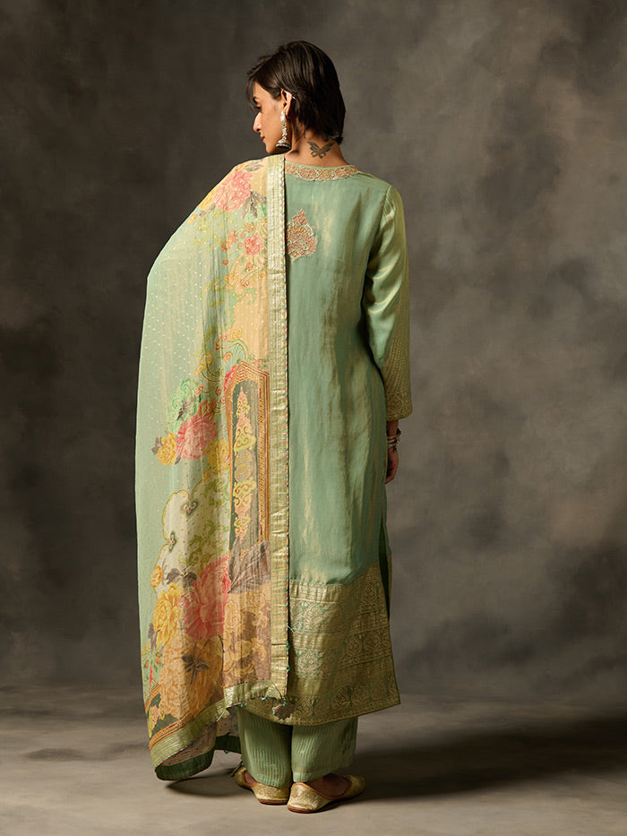 Tashi Kurta Set with Dupatta - Teal