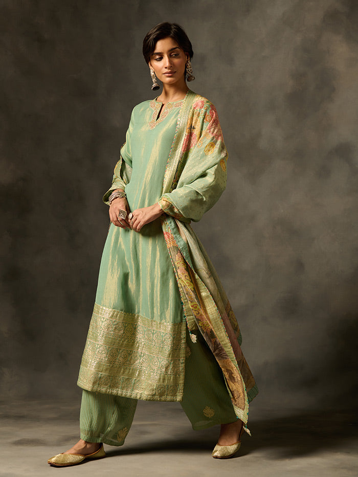 Tashi Kurta Set with Dupatta - Teal