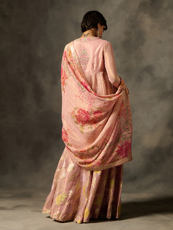 Irja Sharara set with Dupatta - Pink