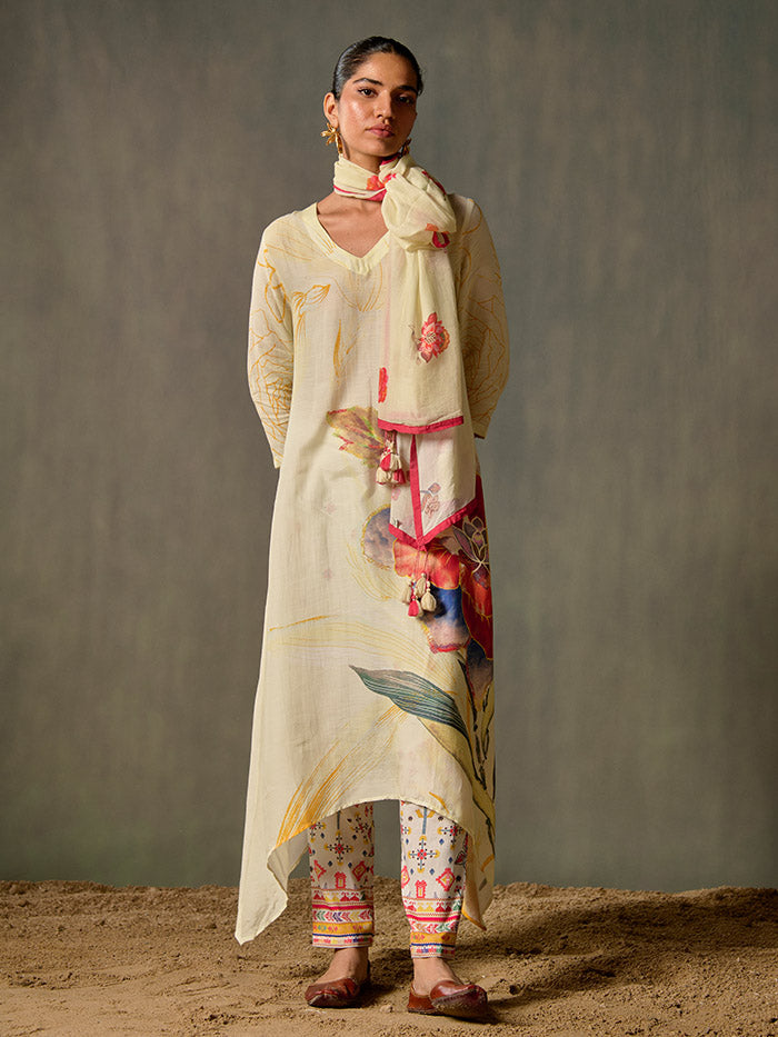 Aabha Off-white Kurta | Shop Saundh Rozana