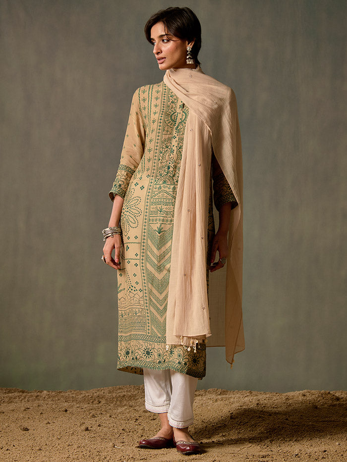 Ruhi Beige Kurta | Shop Saundh Rozana