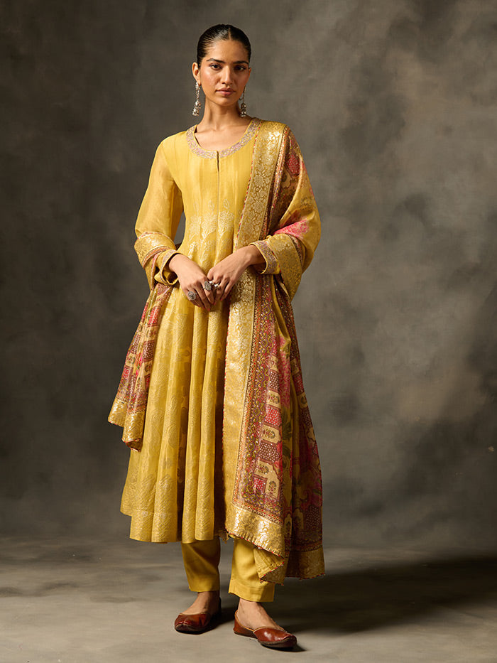 Falak Yellow Anarkali Set | Shop Saundh