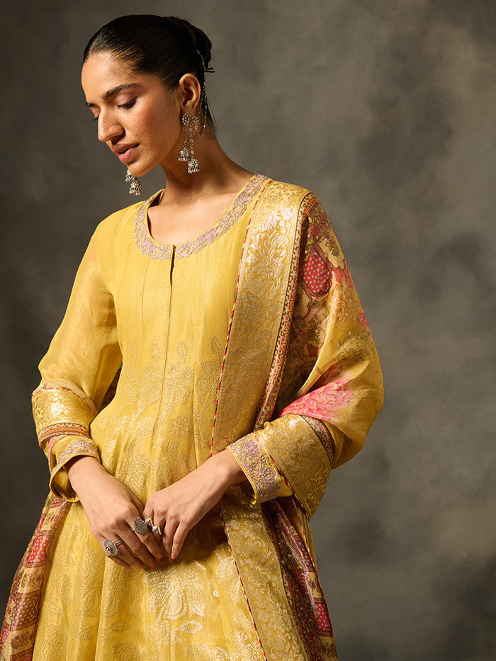 Falak Anarkali Set with Dupatta - Ivory