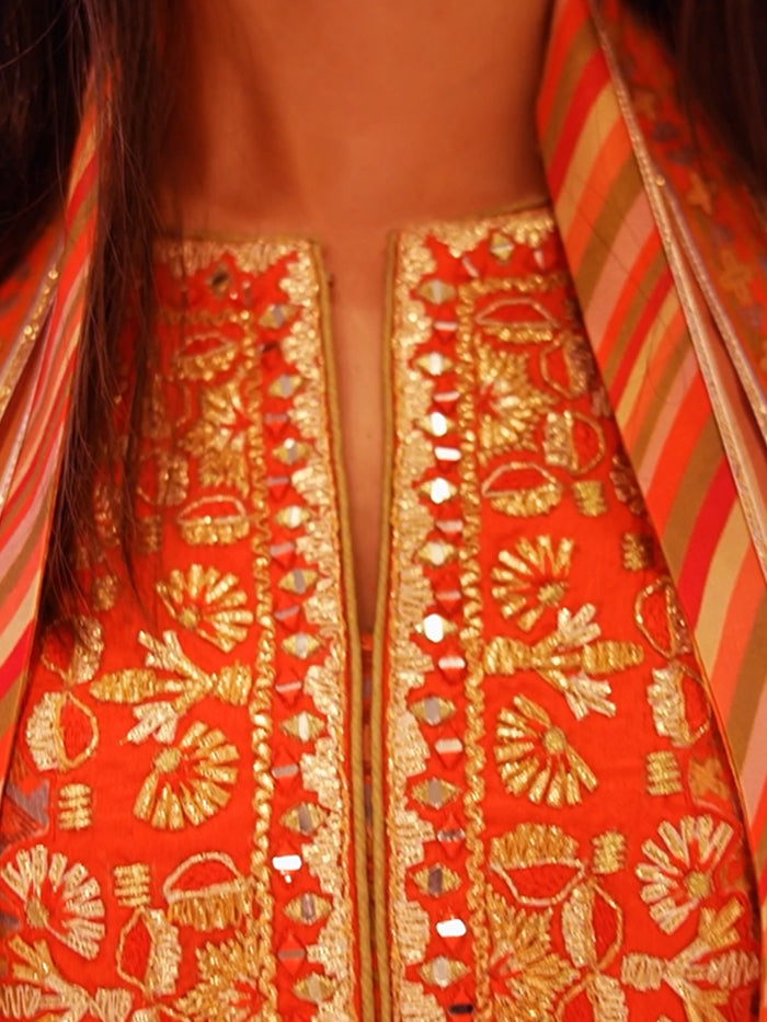 Karva Kurta Set with Dupatta - Red