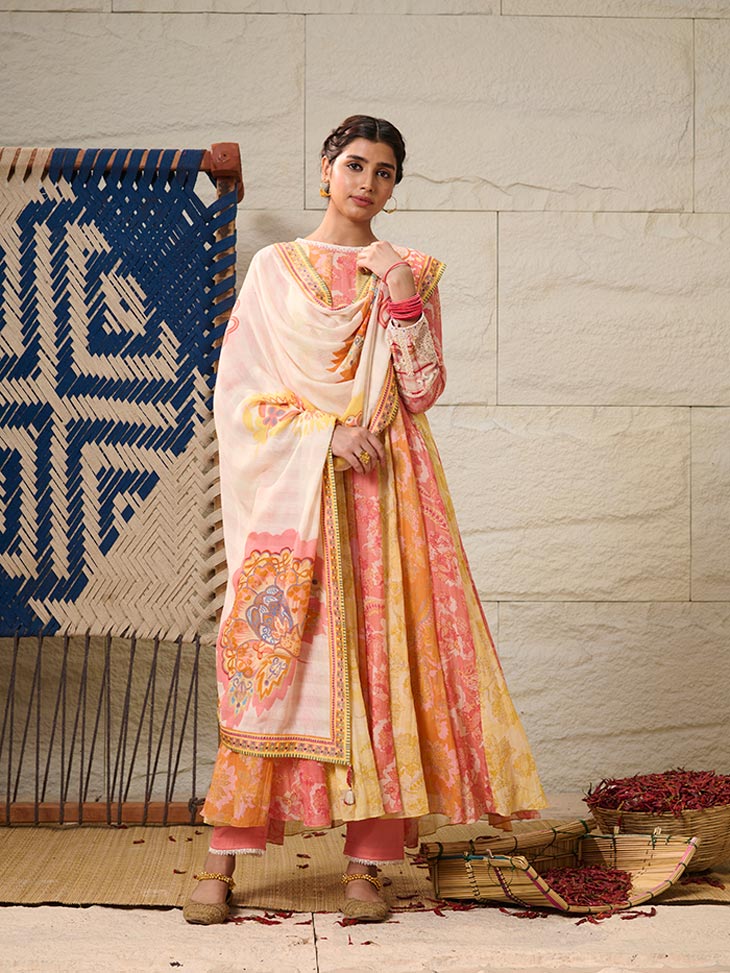 Peony Anarkali Set with Dupatta | Shop Saundh