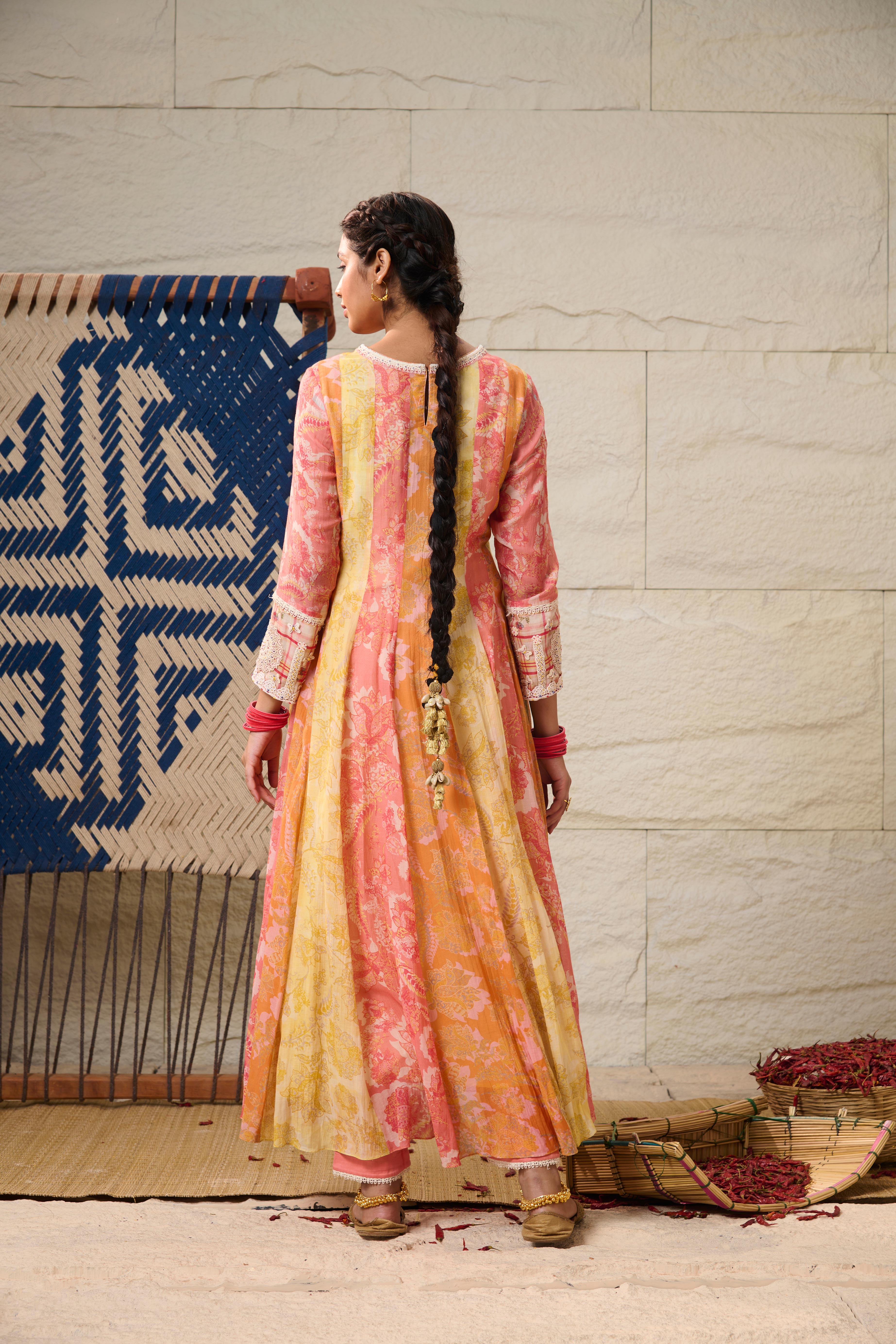 Peony Kurta Set with Dupatta - Multicoloured