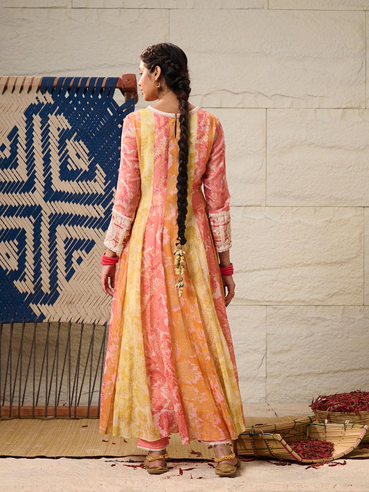 Peony Kurta Set with Dupatta - Multicoloured