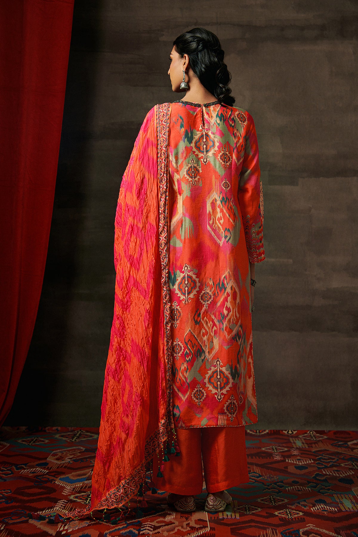 Hema Kurta Set with Dupatta - Apricot