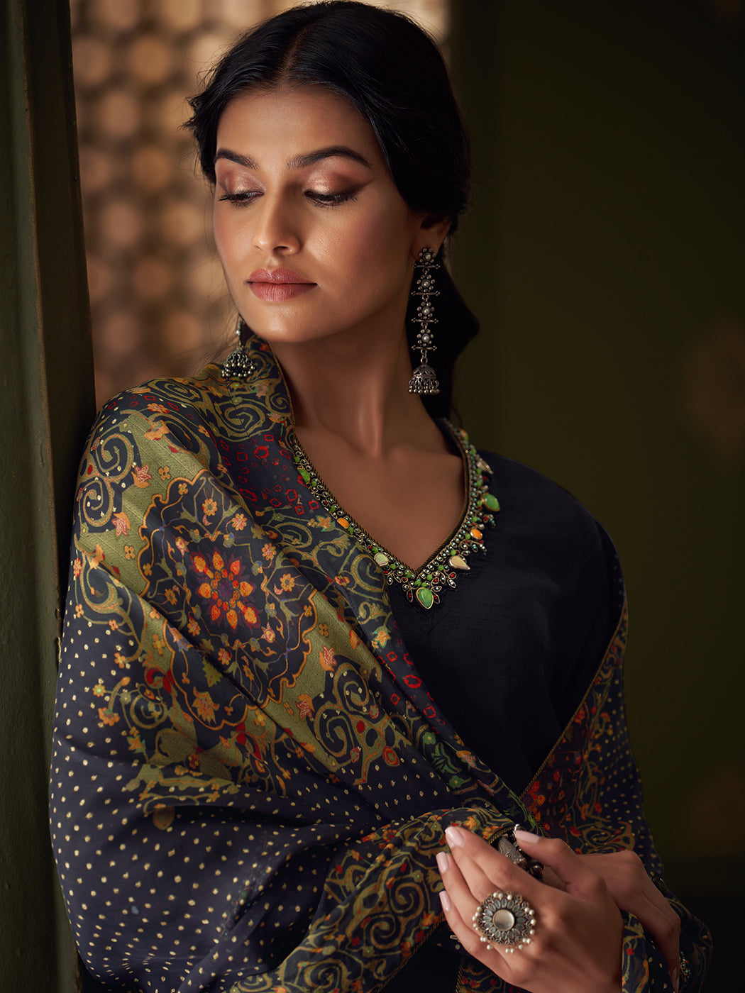 Shehnaaz Kurta Set with Dupatta - Black
