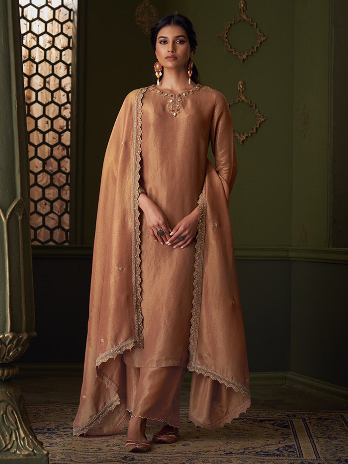 Seher Kurta Set - Peach