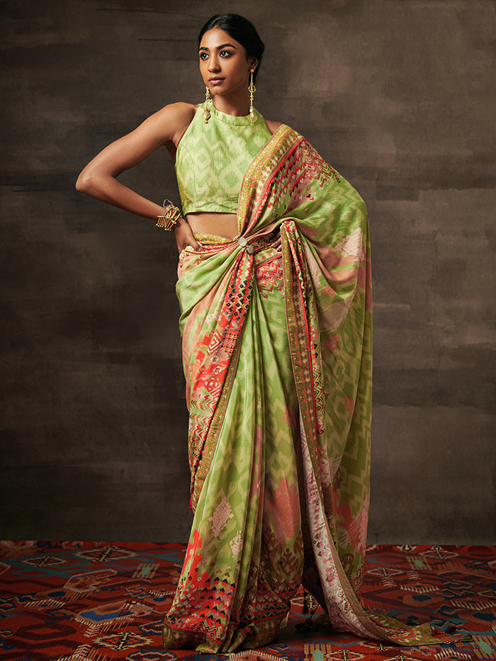 Ahilya Saree - Olive