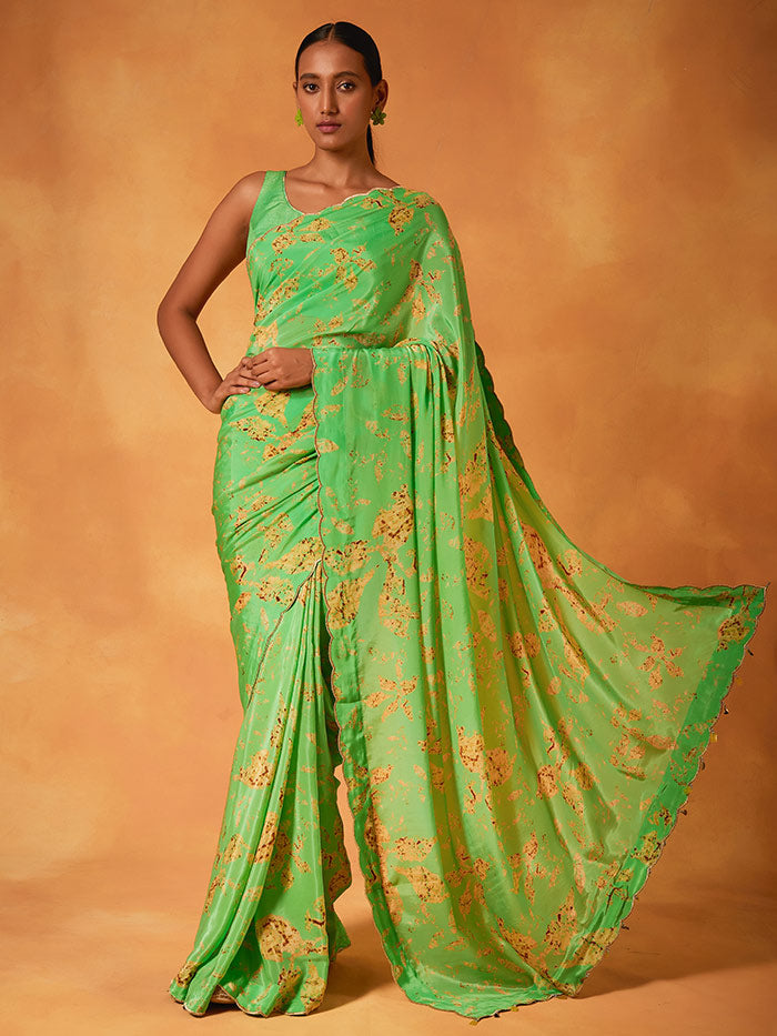 Nargis Saree - Green