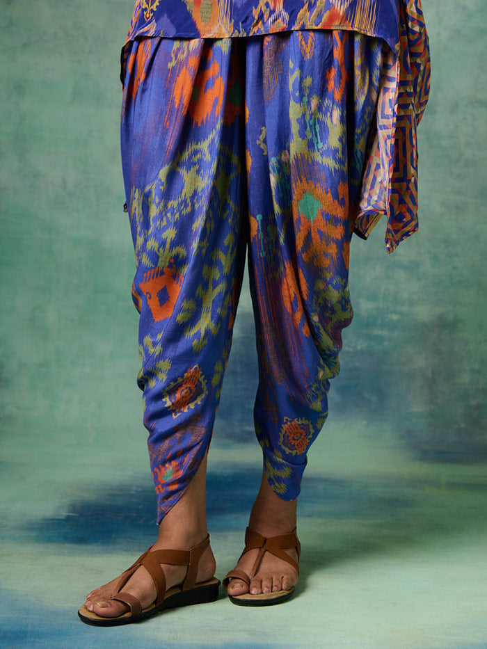 Blue Printed Saira Dhoti | Shop Saundh
